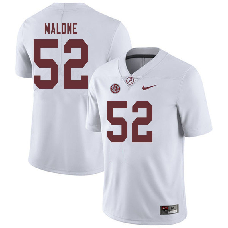 Men #52 Preston Malone Alabama Crimson Tide College Football Jerseys Sale-White - Click Image to Close